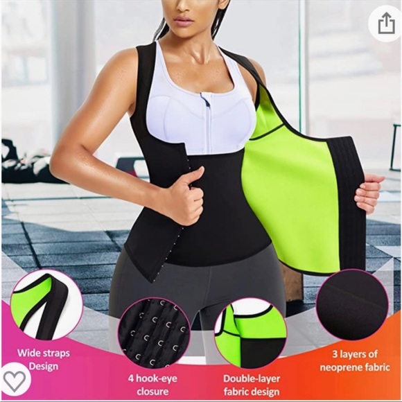 Bilayer Neoprene Design Shapers Slim Waist Trainer Corset Weight Loss Sweat Vest - Picture 6 of 16